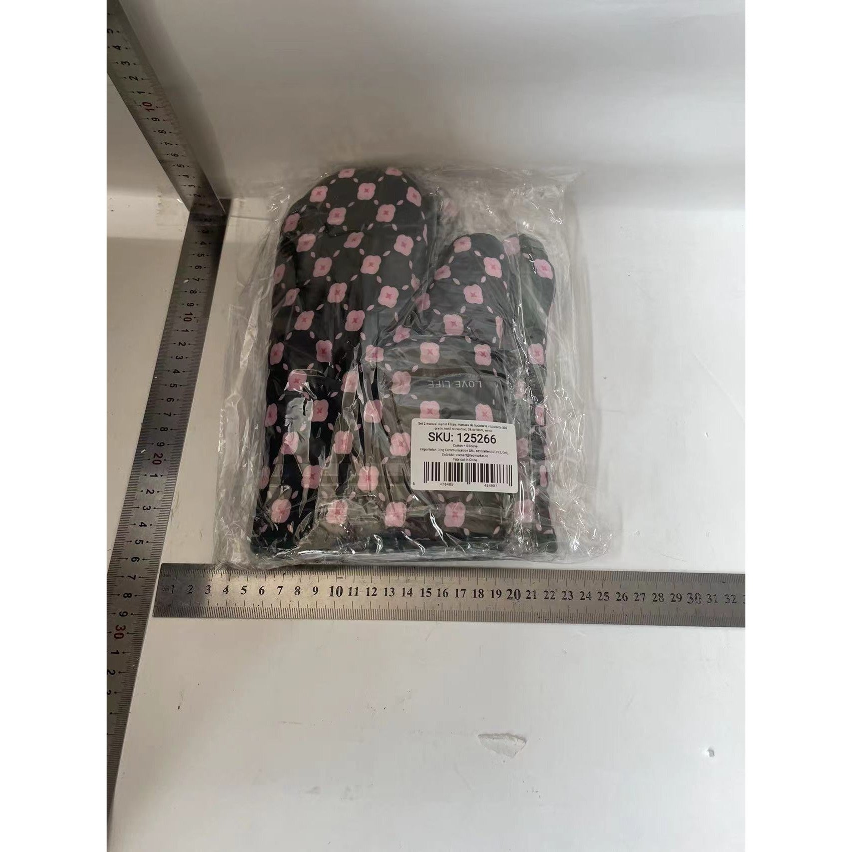 Set 2 manusi cuptor Kadeny, manusa de bucatarie,  rezistenta 330 grade, textil si cauciuc, 26.5x18 cm, verde