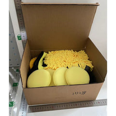 Set 23 Accesorii pentru Curatare Auto, Kadeny, din PP si Microfibra, Interior/Exterior, 30 x 24 x 12 cm, Galben/Negru