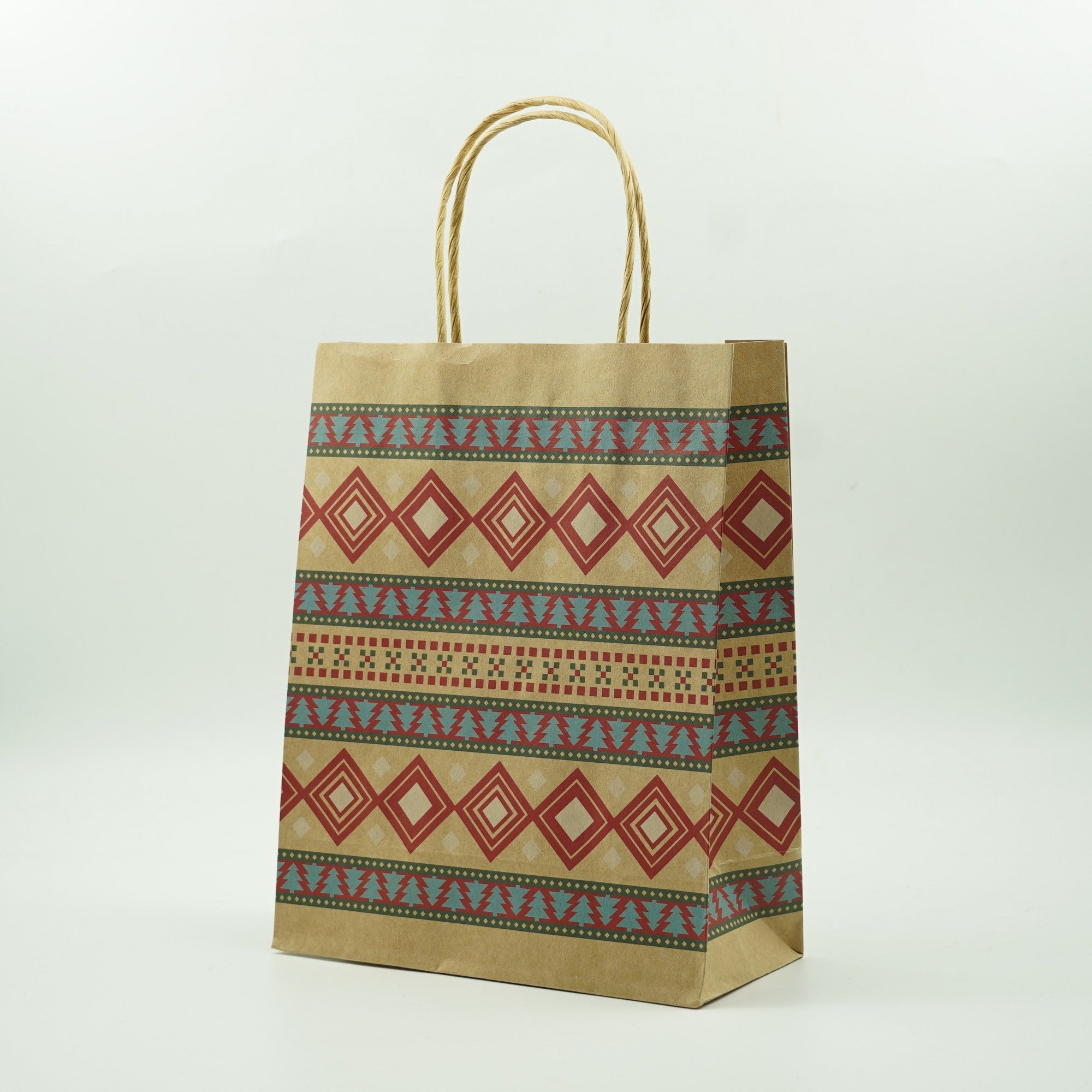 Set 24 pungi cadou Kadeny, imprimeu tematica Craciun, model random, din hartie, 18.5 x 22.5 x 8.5 cm, multicolor