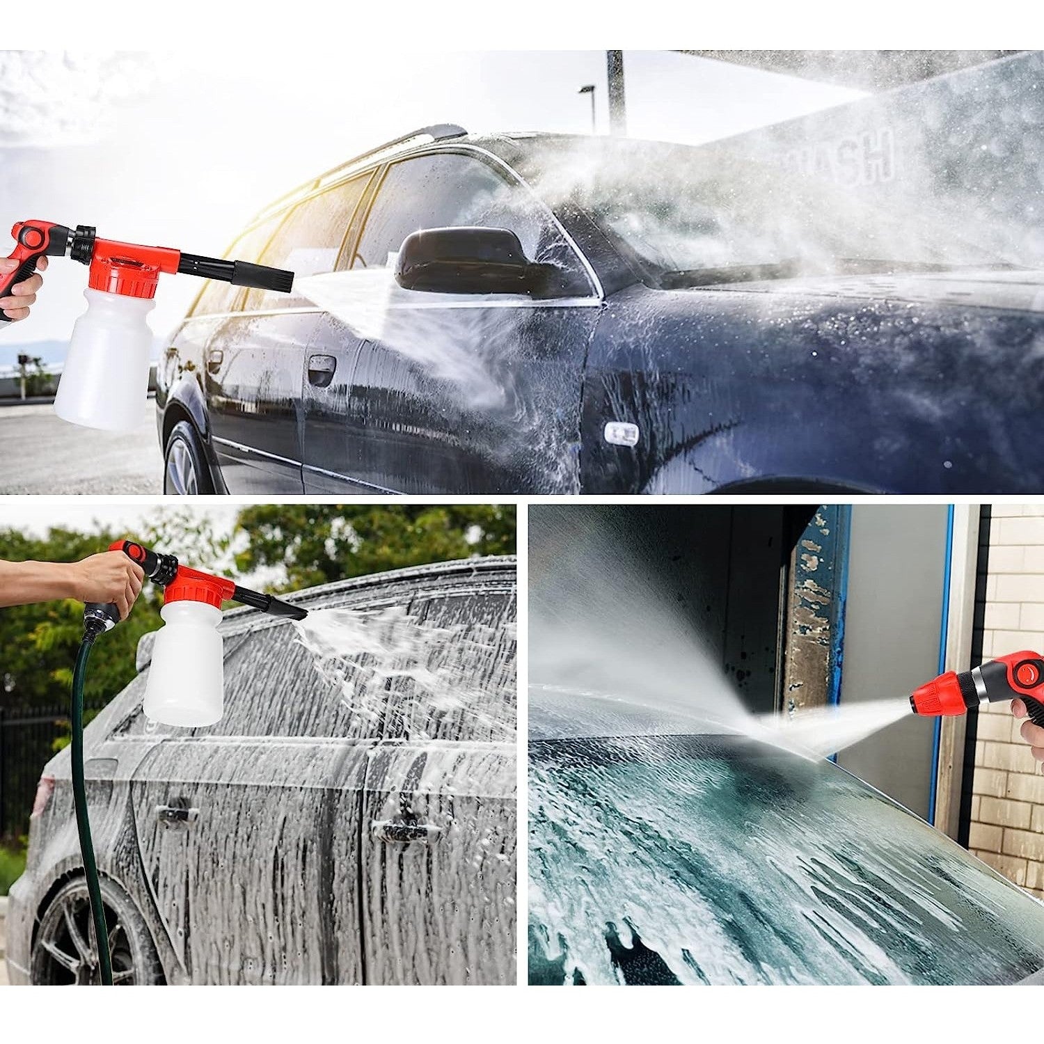 Set 26 Accesorii pentru Curatare Auto, Kadeny, din PP si Microfibra, Interior/Exterior, 30.5 x 27.5 x 16 cm, Galben/Negru