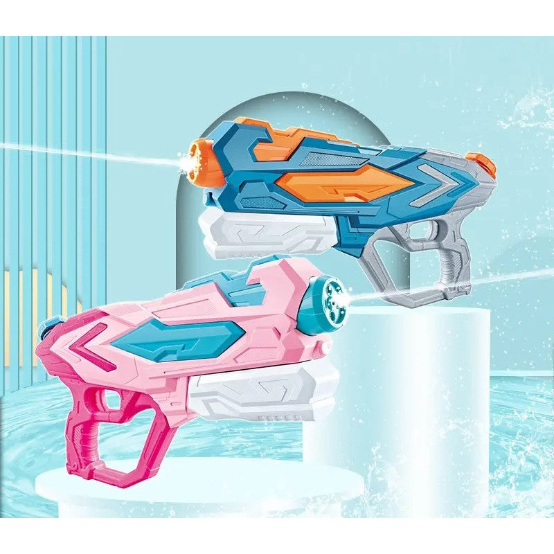 Set 2x Pistol cu Apa pentru Copii, Rezervor, Pentru Piscina/Plaja, Kaveny, 6ani+, Roz + Albastru, 4 duze, 900 ML