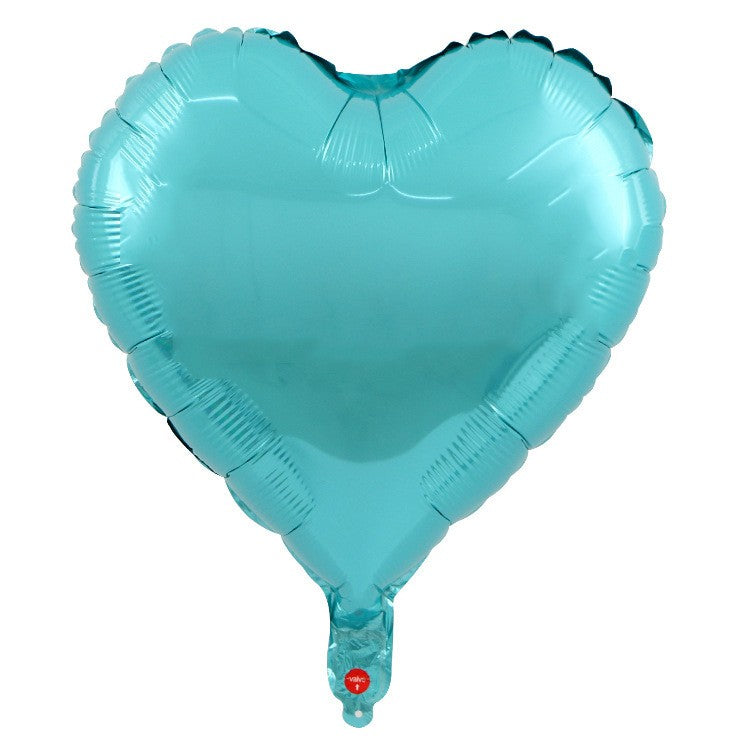 Set 3 Baloane din Folie Metalizata, Kaveny, Figurina Inima, Tema Ziua Indragostitilor, 45 cm, Ambalaj Individual, Pai Inclus, Umflare cu Aer sau Heliu, Albastru/Argintiu