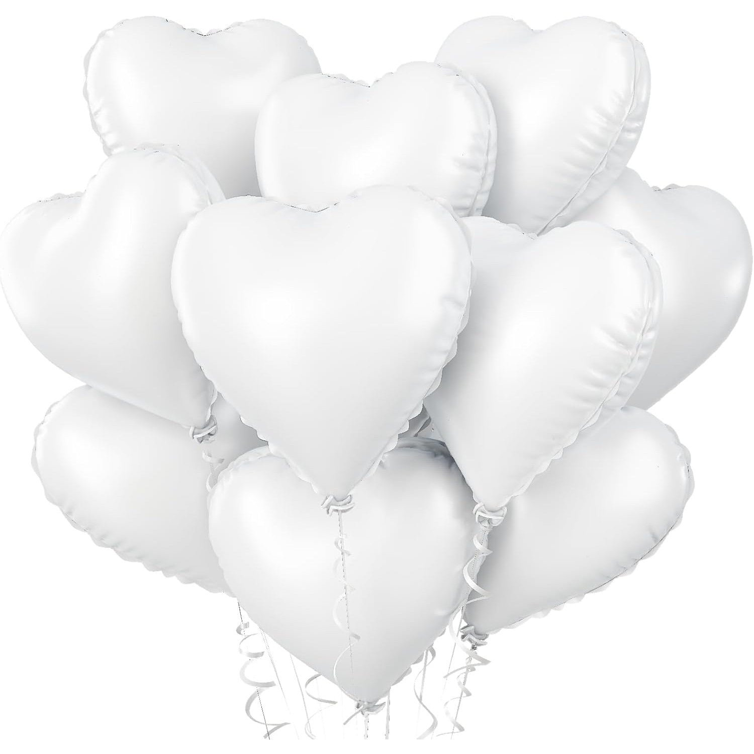 Set 3 Baloane din Folie Metalizata, Kaveny, Model Inimi, Tema Ziua Indragostitilor, 45 cm, 2 Rosii, 1 Alb, Ambalaj Individual, Pai Inclus, Umflare cu Aer sau Heliu, Alb/Rosu