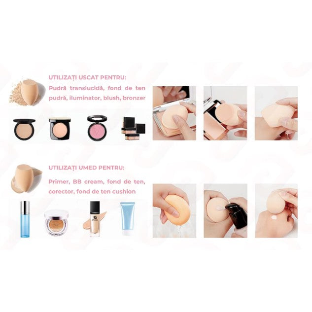 Set Buretei Machiaj, Kaveny, Premium, nude, 3 bucati