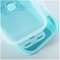 Set 3 caserole pliabile Kaveny, din silicon, rezistenta la temperaturi ridicate, usor de depozitat si curatat, 350/500/800 ml, utilizare in cuptorul cu microunde, albastra