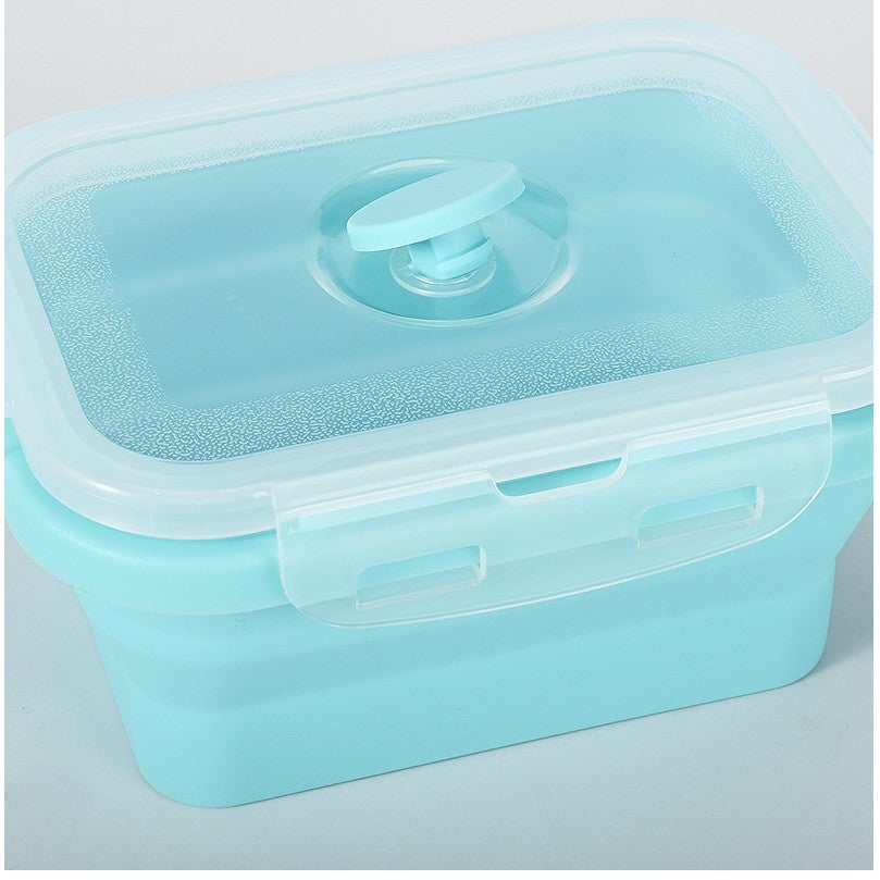 Set 3 caserole pliabile Kaveny, din silicon, rezistenta la temperaturi ridicate, usor de depozitat si curatat, 350/500/800 ml, utilizare in cuptorul cu microunde, albastra