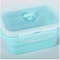 Set 3 caserole pliabile Kaveny, din silicon, rezistenta la temperaturi ridicate, usor de depozitat si curatat, 350/500/800 ml, utilizare in cuptorul cu microunde, albastra