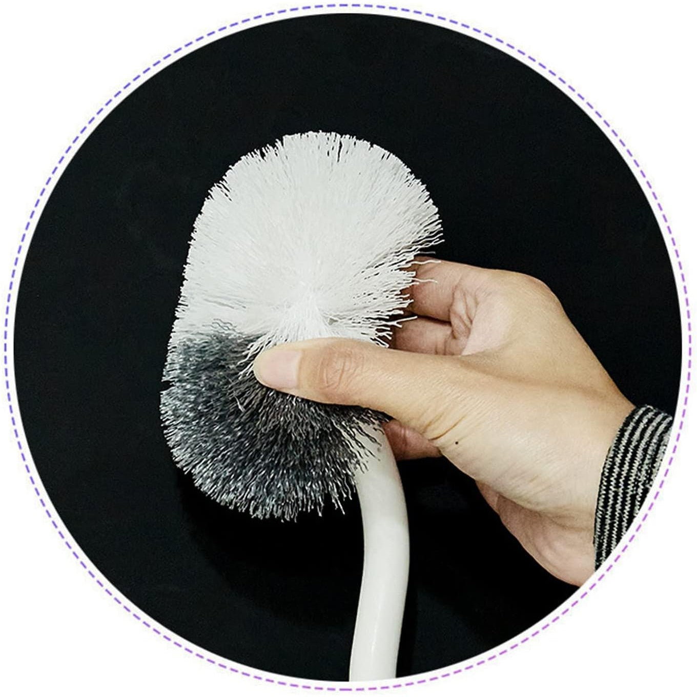 Set 3 Perii pentru Toaleta, Kadeny, din Silicon, Perie Zimtata, Cap Flexibil, Suport Adeziv pentru Montarea pe Perete, 39 x 19 x 9.8 cm, Gri/Alb