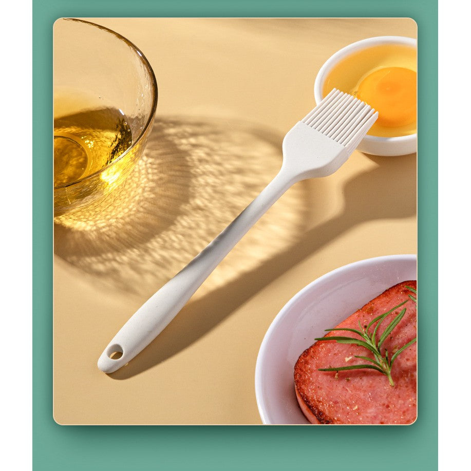 Set 3 Ustensile de Bucatarie, Kadeny, din Silicon+Inox, Termorezistente, Antiaderente, 20 x 13 x 3 cm, Alb Ivory