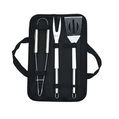 Set 3 Ustensile pentru Gratar, Kadeny, din Otel Inoxidabil, Geanta Oxford, Argintiu