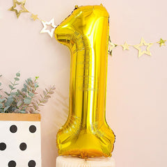 Set 30 Baloane Folie si Latex, Kaveny, Tematica Prima Aniversare, Baloane Latex 30cm, 25cm, Figurina Girafa 32x34 cm, Frunza Palmier 15 cm, Cifra 1 76 cm, Multicolor