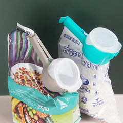 Set 4 cleme cu capac Kaveny, pentru sigilare pungi alimente, material ABS, multicolor