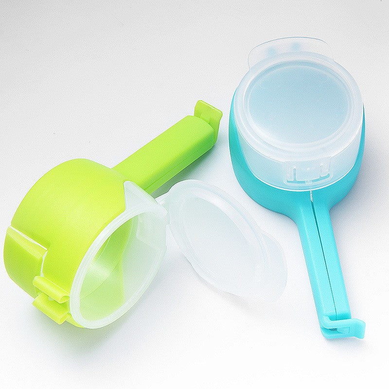 Set 4 cleme cu capac Kaveny, pentru sigilare pungi alimente, material ABS, multicolor