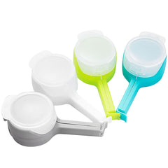 Set 4 cleme cu capac Kaveny, pentru sigilare pungi alimente, material ABS, multicolor