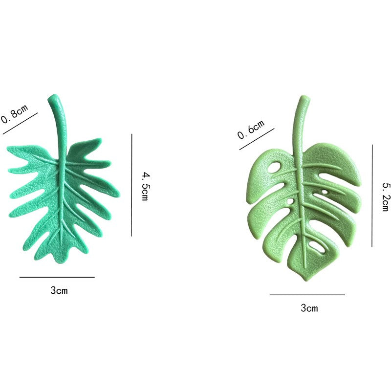 Set 4 Magneti de Frigider, Kadeny, Model Frunze, din ABS si Magnet, Verde