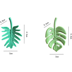 Set 4 Magneti de Frigider, Kadeny, Model Frunze, din ABS si Magnet, Verde