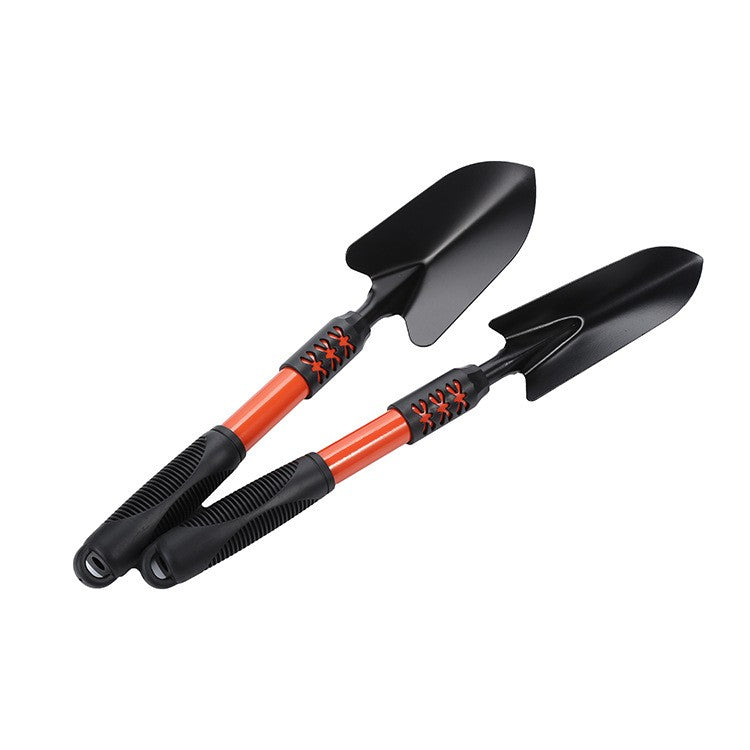 Set 4 Unelte de Gradina Kadeny, Maner extensibil, pentru Plantare Prelucrare Sol si Ingrijire Plante, Material otel carbon, negru