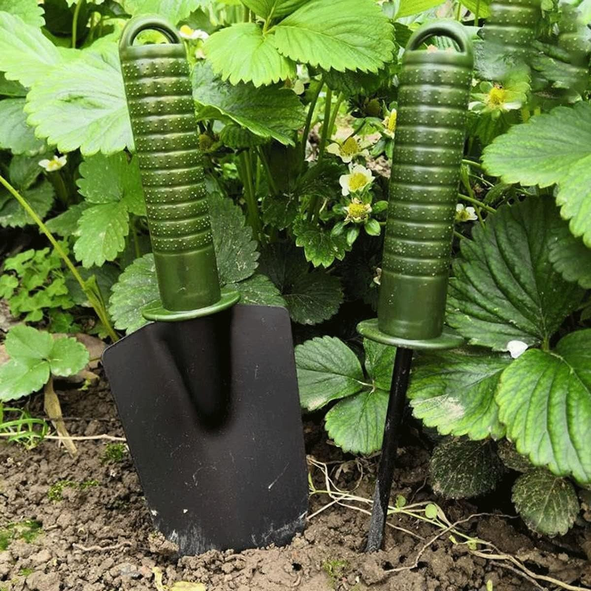 Set 4 Unelte de Gradina Kadeny, pentru Plantare Prelucrare Sol si Ingrijire Plante, Material PVC si cardboard, 25 x 8.5 cm, verde