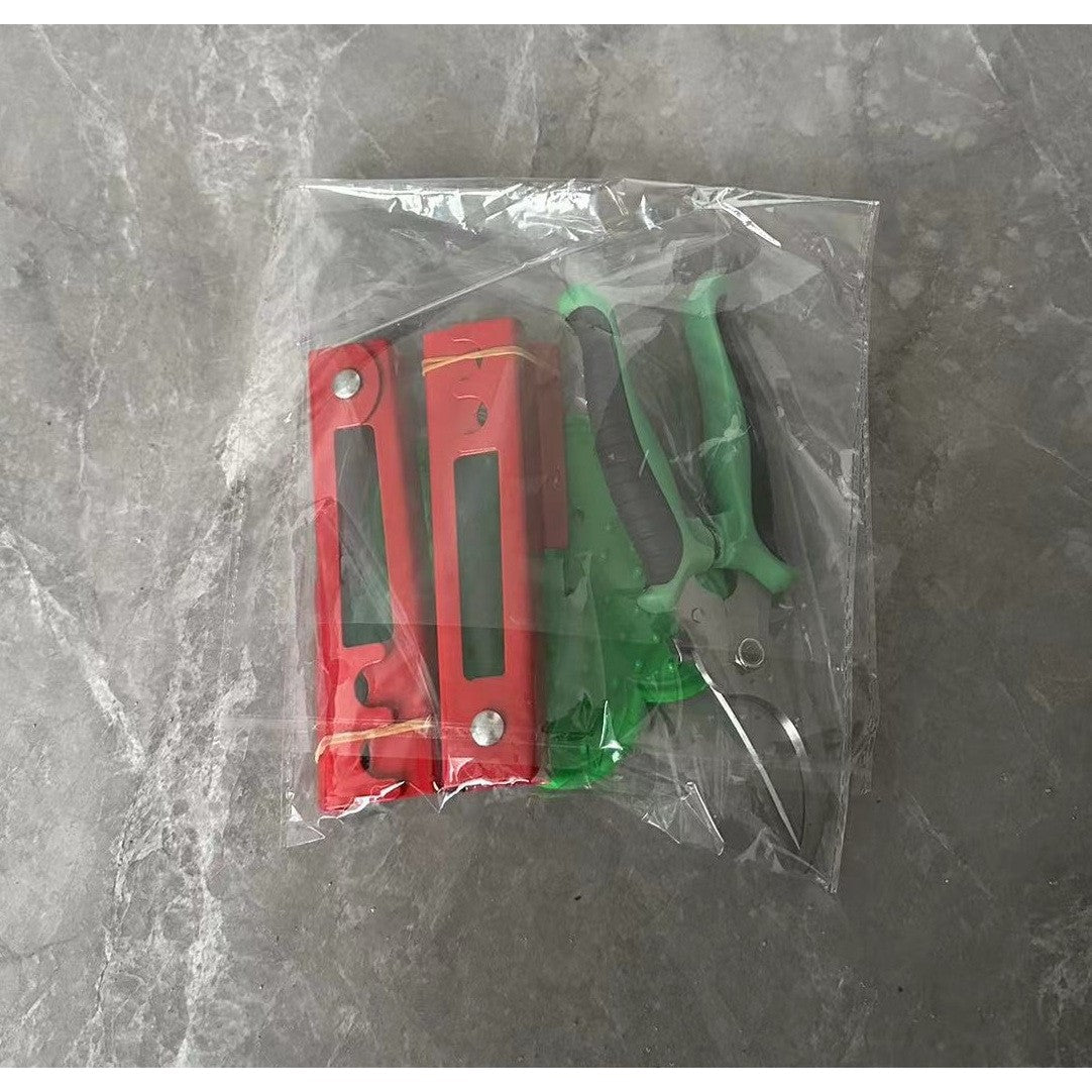 Set 4 Unelte de Gradinarit, Kadeny, pentru Indepartare Spini Trandafiri si Taiere, din PVC/Otel Carbon, Rosu/Verde