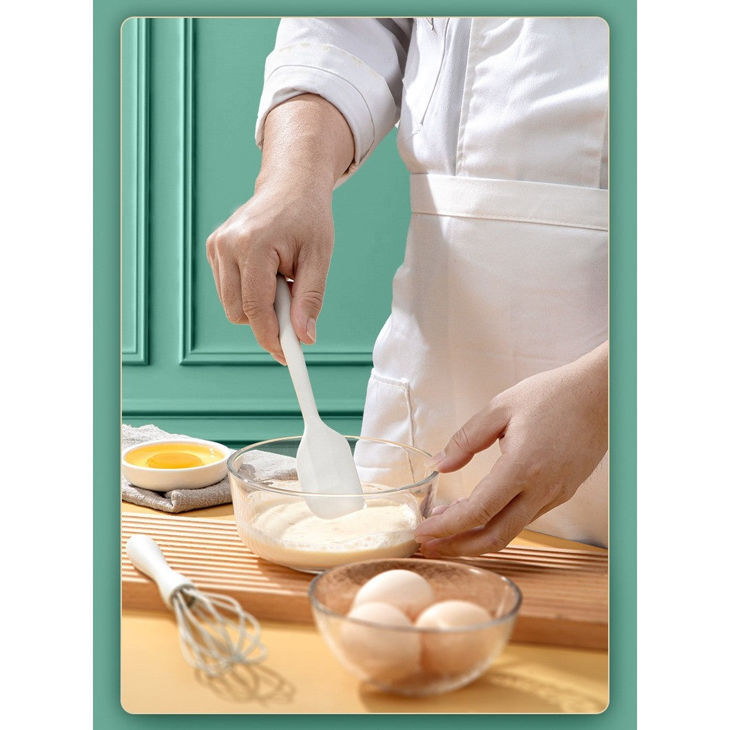 Set 4 Ustensile de Bucatarie, Kadeny, din Silicon+Inox, Termorezistente, Antiaderente, 20 x 15 x 4 cm, Alb Ivory