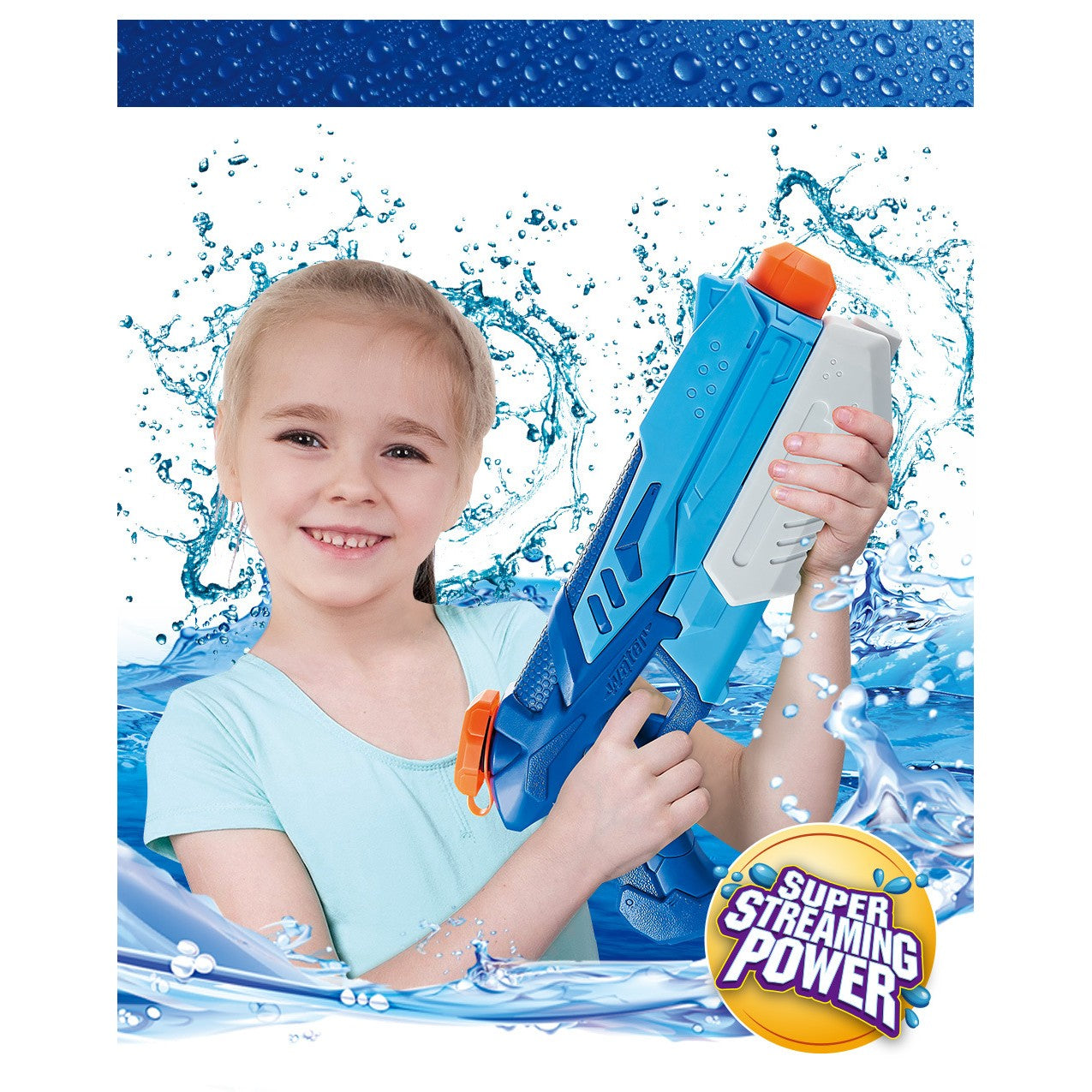 Set 4x Pistol cu Apa pentru Copii, Kaveny, 6ani+, Albastru+Roz, 300 ML
