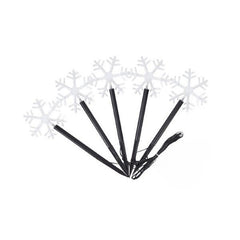 Set 5 Lampi LED cu baterii, de exterior Model Fulg de nea, pentru gradina, Kaveny, 35.5 cm, Alb Cald