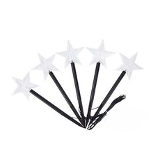 Set 5 Lampi LED cu baterii, de exterior Model Stea, pentru gradina, Kaveny, 35.5 cm, Alb Cald