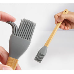 Set 5 Mini Spatule de Silicon Kaveny, pensula, Stejar, Multicolor