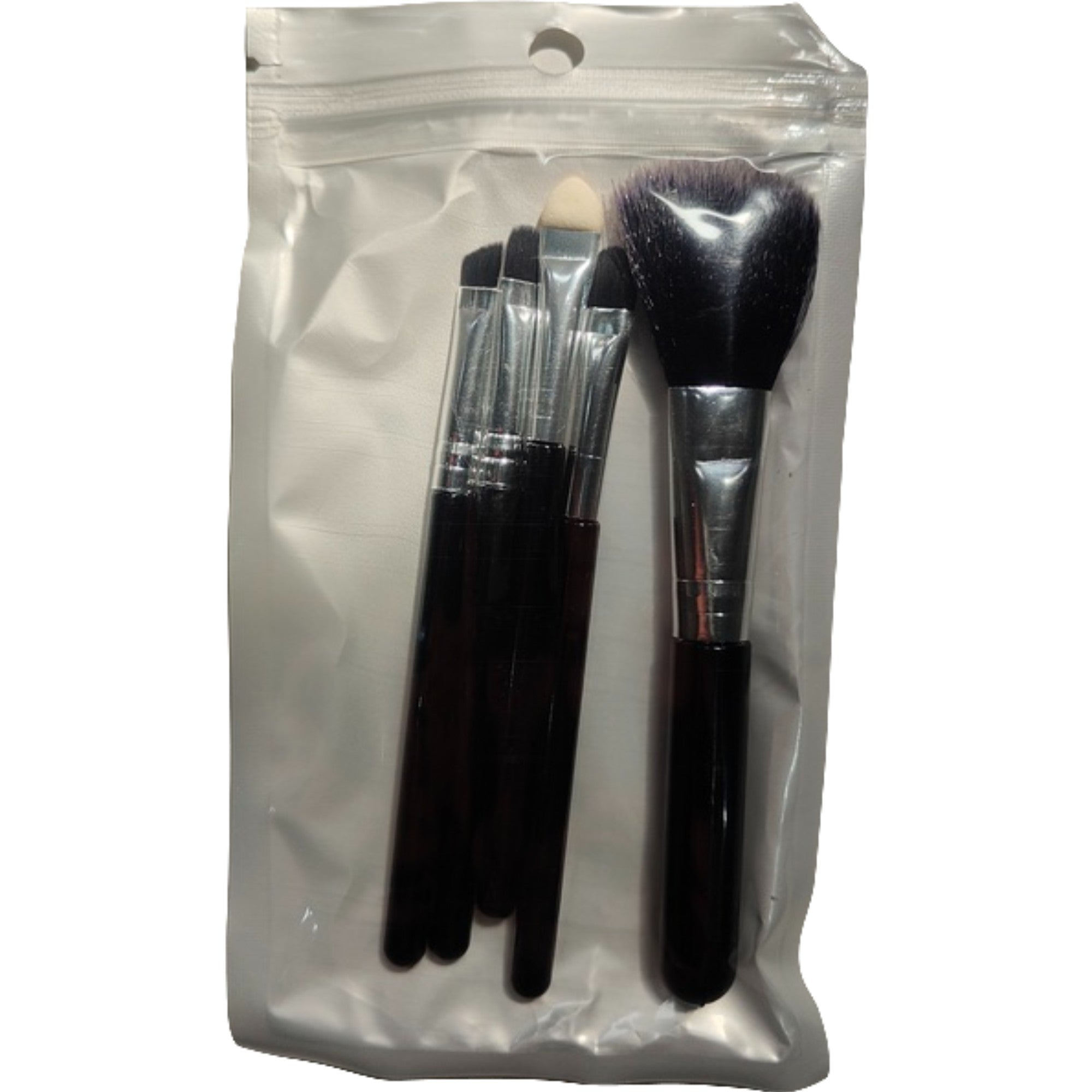 Set 5 Pensule de Machiaj, Kaveny, de Voiaj, pentru Fard si Pudra, din Par Sintetic, Negru
