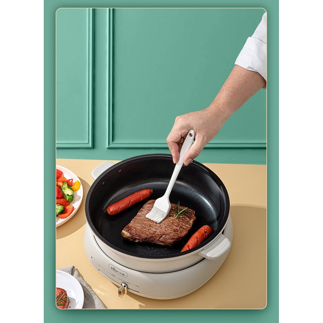 Set 5 Ustensile de Bucatarie, Kadeny, din Silicon+Inox, Termorezistente, Antiaderente, 28 x 26 x 2 cm, Alb Maro