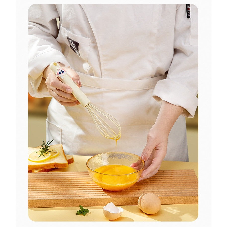 Set 5 Ustensile de Bucatarie, Kadeny, din Silicon+Inox, Termorezistente, Antiaderente, 28 x 26 x 2 cm, Alb Ivory