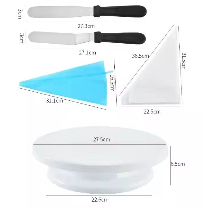 Set 55 Piese Ustensile pentru Ornare Prajituri, Kadeny, din Plastic si Otel Inoxidabil, Multicolor