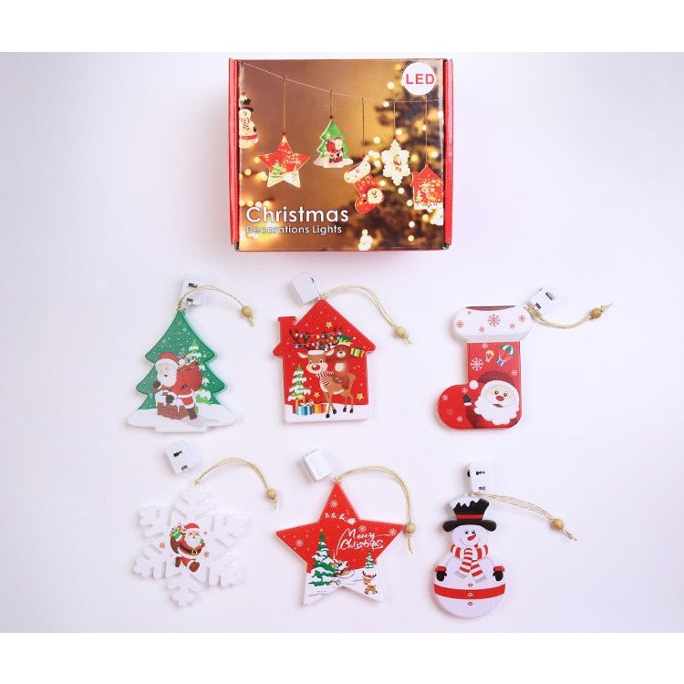 Set 6 decoratiuni de Craciun luminoase, Kaveny