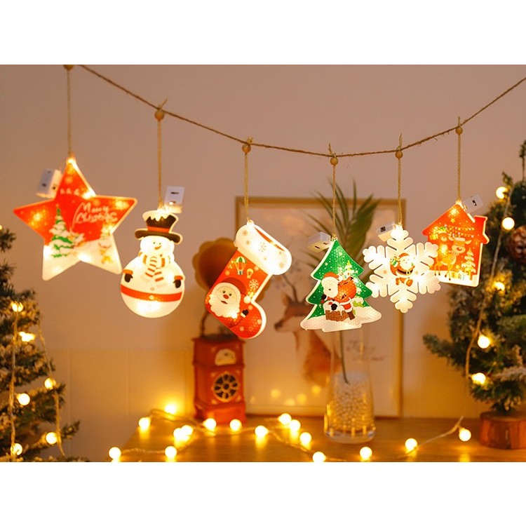 Set 6 decoratiuni de Craciun luminoase, Kaveny
