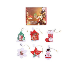 Set 6 decoratiuni de Craciun luminoase, Kaveny