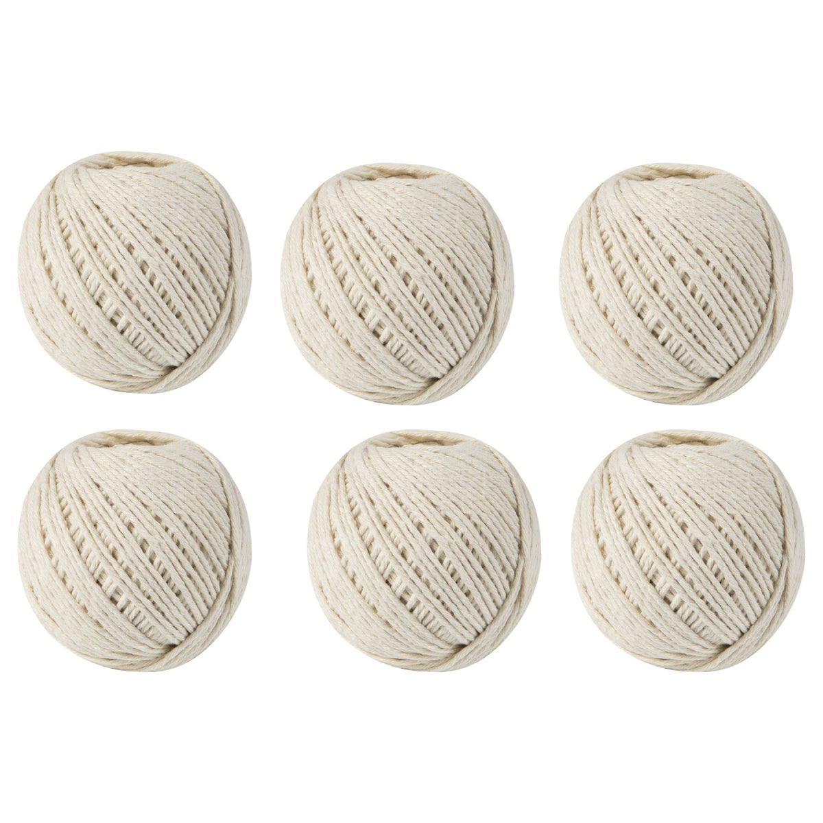 Set 6 ghem sfoara bumbac Micul Fermier, 100gr, culoare alb
