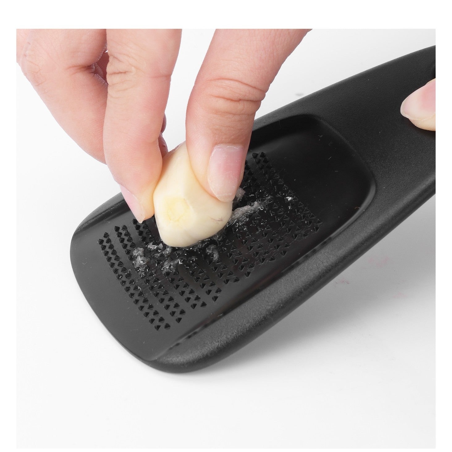 Set 6 in 1 mini ustensile bucatarie Kaveny, taietor pizza, cutit, curatator, razatoare, desfacator, presa usturoi, manere din ABS, lame ascutite din otel inoxidabil, 7.1 x 12.9 x 4.8 cm,  negru