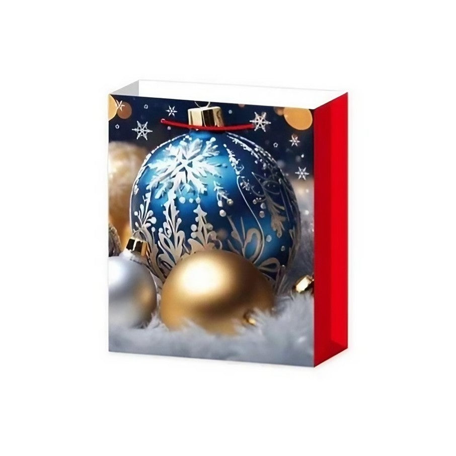 Set 6 Pungi Cadou, Kadeny, Imprimeu Tematica Brad de Craciun, Model Random, din Hartie, Impachetare Usoara a Cadourilor, 18.5x22.5x8.5 cm, Multicolor