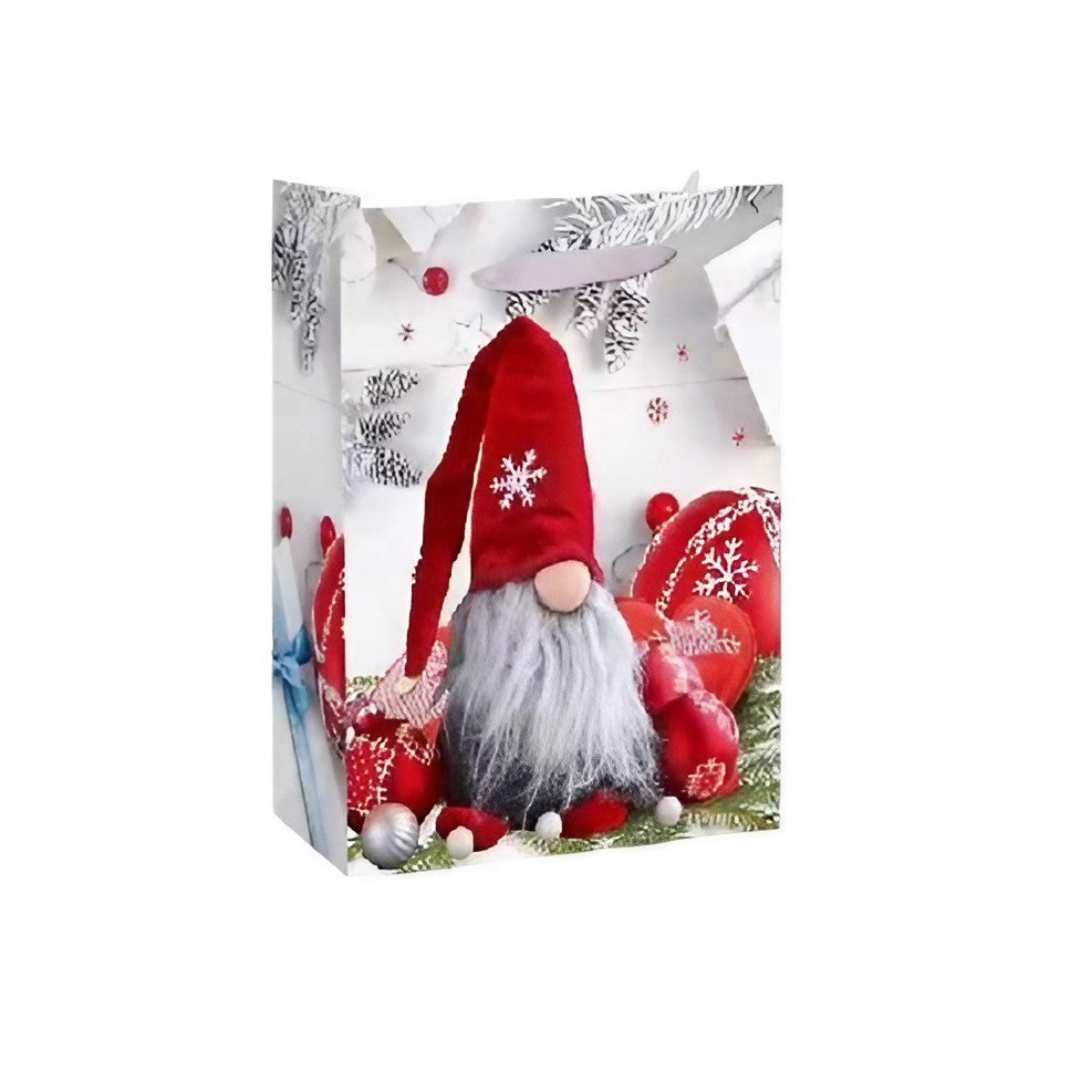 Set 6 Pungi Cadou, Kadeny, Imprimeu Tematica Gnomi, Model Random, din Hartie, Impachetare Usoara a Cadourilor, 18.5x22.5x8.5 cm, Multicolor