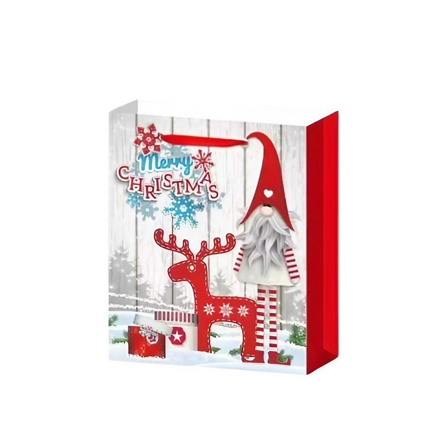 Set 6 Pungi Cadou, Kadeny, Imprimeu Tematica Gnomi, Model Random, din Hartie, Impachetare Usoara a Cadourilor, 18.5x22.5x8.5 cm, Multicolor