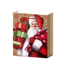 Set 6 Pungi Cadou, Kadeny, Imprimeu Tematica Mos Craciun, Model Random, din Hartie, Impachetare Usoara a Cadourilor, 18.5x22.5x8.5 cm, Multicolor