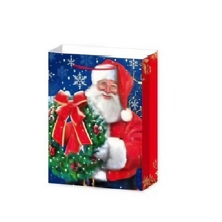 Set 6 Pungi Cadou, Kadeny, Imprimeu Tematica Mos Craciun, Model Random, din Hartie, Impachetare Usoara a Cadourilor, 18.5x22.5x8.5 cm, Multicolor