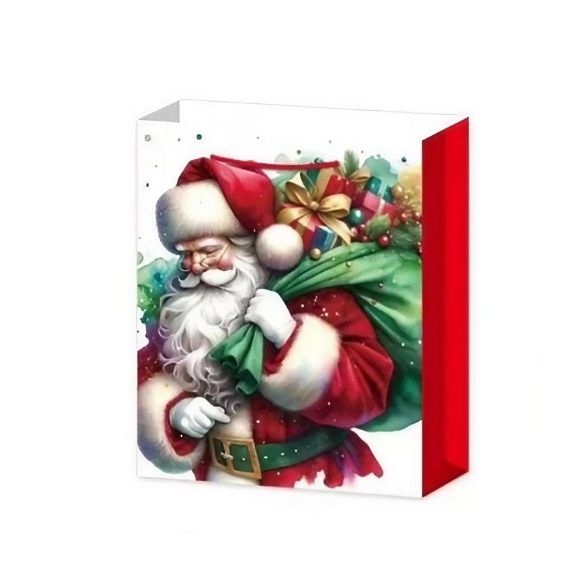 Set 6 Pungi Cadou, Kadeny, Imprimeu Tematica Mos Craciun, Ursuleti, Brazi, Model Random, din Hartie, Impachetare Usoara a Cadourilor, 18.5x22.5x8.5 cm, Multicolor