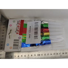 Set 6 Fluiere Party cu Franjuri, Kaveny, din Plastic, Multicolor