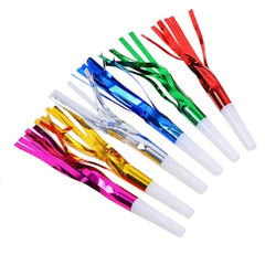 Set 6 Fluiere Party cu Franjuri, Kaveny, din Plastic, Multicolor