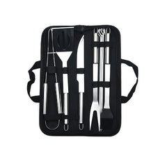 Set 9 Ustensile pentru Gratar, Kadeny, din Otel Inoxidabil, Geanta Oxford, Argintiu