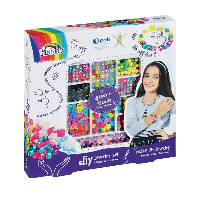 Set accesorii bijuterii plastic Fiorello, GR-F8254, 170-2586, 400 piese