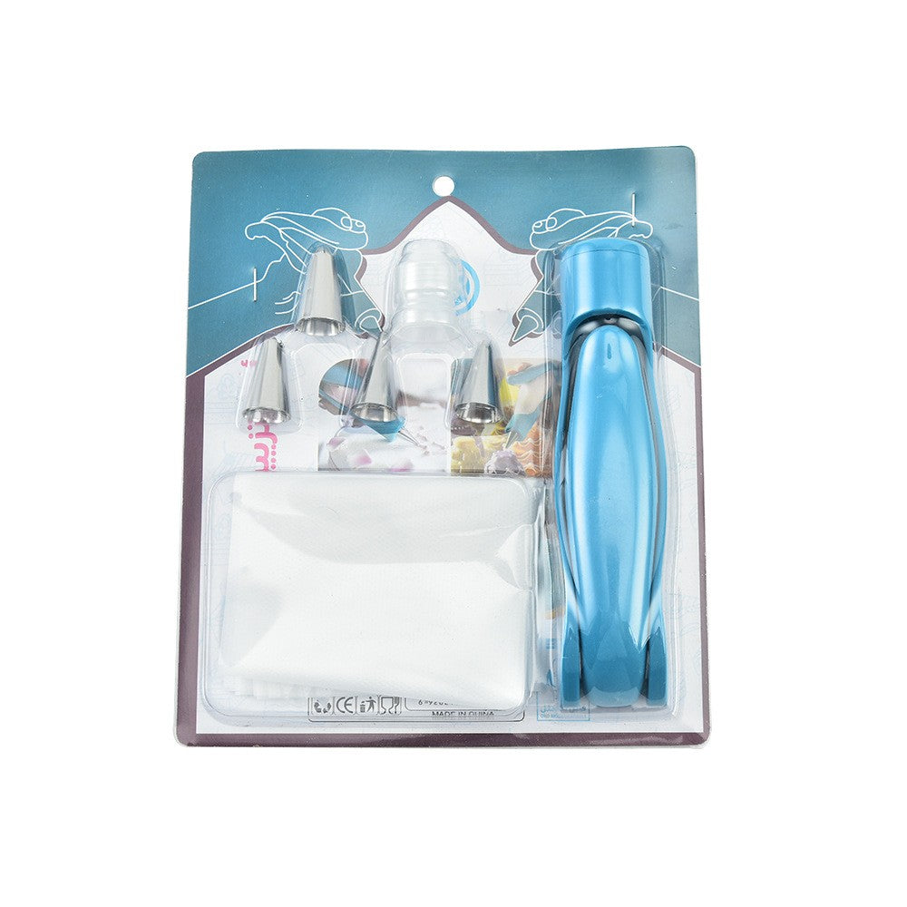 Set Accesorii Decorare Prajituri si Torturi, Kadeny, 5 Capete pentru Modele, 21.7x18.8 cm, Ustensila Manuala pentru Ornare, Albastru