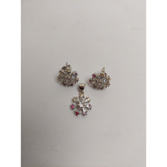 Set Argint 925 Floare cu Margini Colorate, Jolie Silver, 4.48 g, 1.5 cm x 1.7 cm