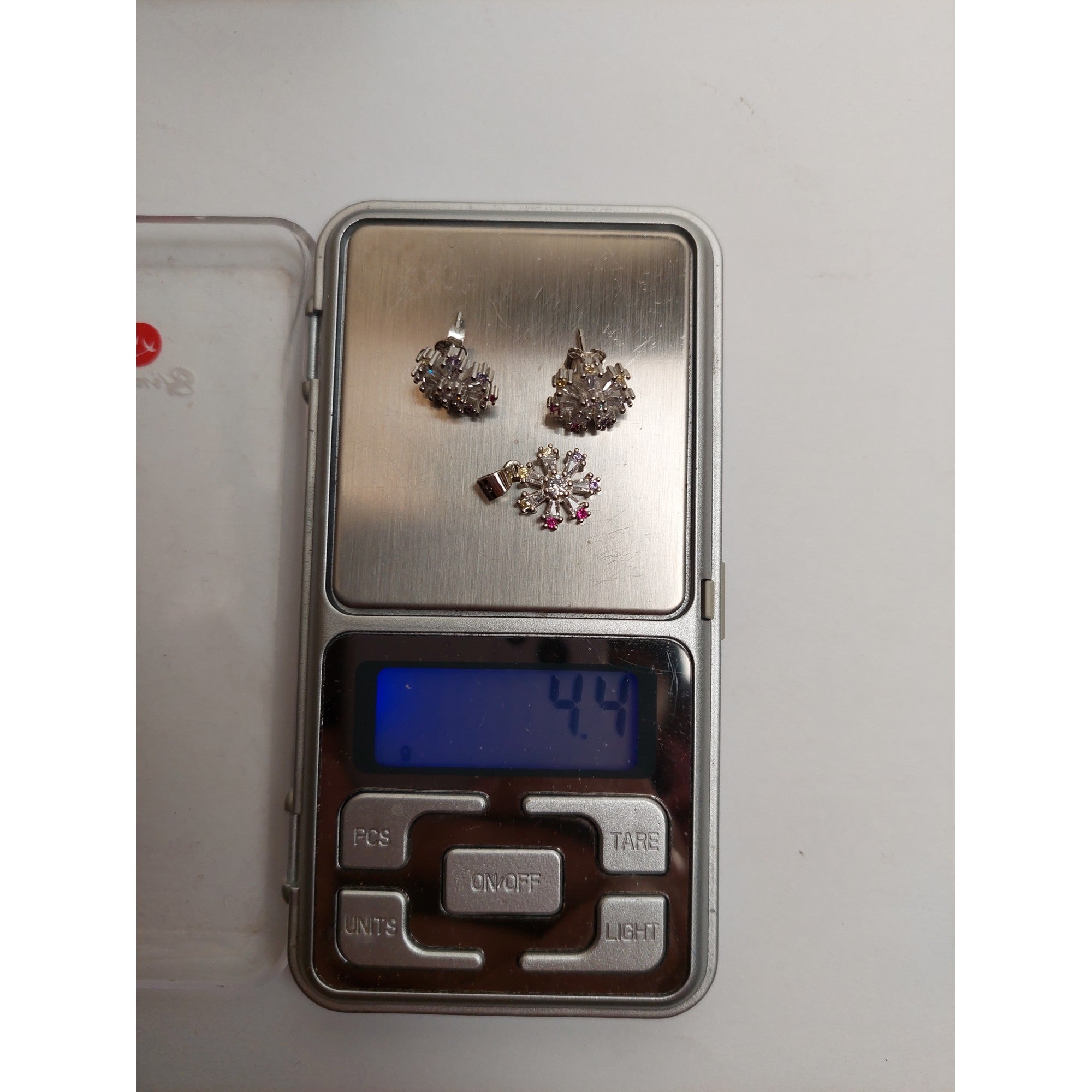 Set Argint 925 Floare cu Margini Colorate, Jolie Silver, 4.48 g, 1.5 cm x 1.7 cm